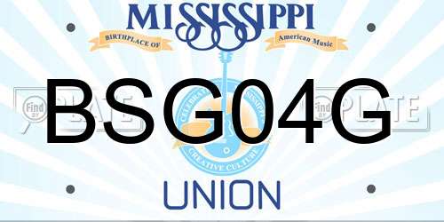BSG04G Mississippi License Plate