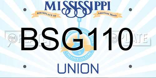BSG110 Mississippi License Plate