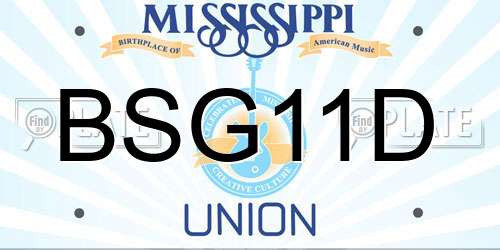 BSG11D Mississippi License Plate
