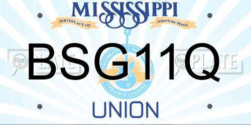 BSG11Q Mississippi License Plate