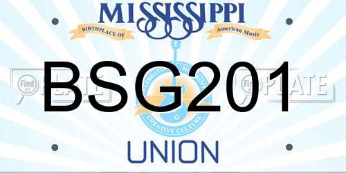 BSG201 Mississippi License Plate