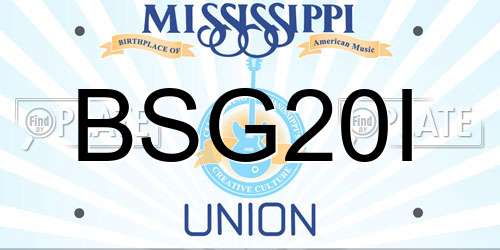 BSG20I Mississippi License Plate