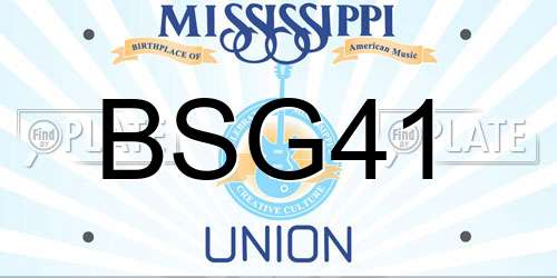 BSG41 Mississippi License Plate