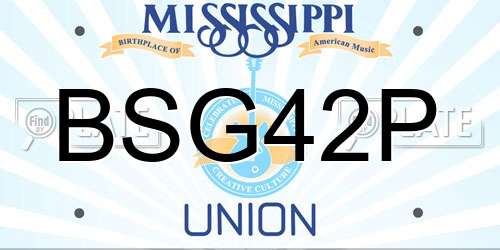 BSG42P Mississippi License Plate