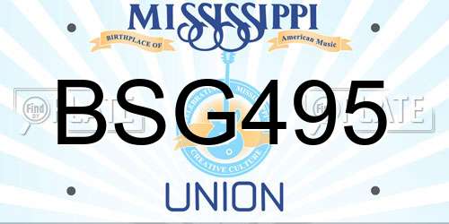 BSG495 Mississippi License Plate