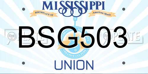 BSG503 Mississippi License Plate