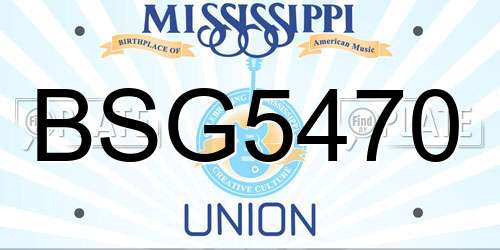 BSG5470 Mississippi License Plate