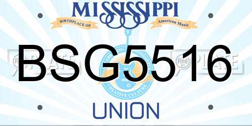 BSG5516 Mississippi License Plate