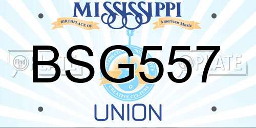 BSG557 Mississippi License Plate
