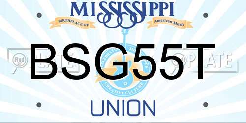 BSG55T Mississippi License Plate