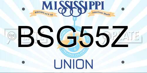 BSG55Z Mississippi License Plate
