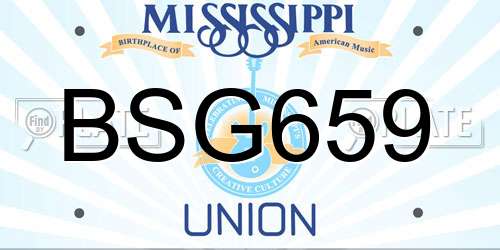 BSG659 Mississippi License Plate