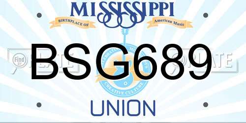 BSG689 Mississippi License Plate
