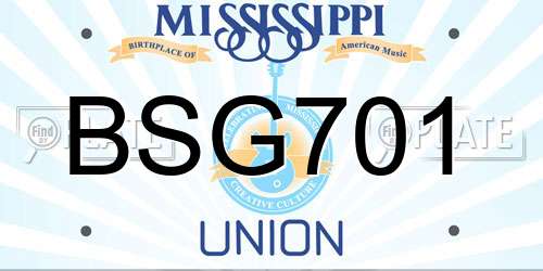 BSG701 Mississippi License Plate