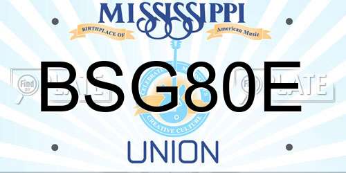 BSG80E Mississippi License Plate