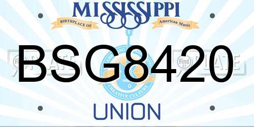 BSG8420 Mississippi License Plate