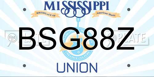 BSG88Z Mississippi License Plate