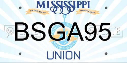 BSGA95 Mississippi License Plate