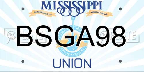 BSGA98 Mississippi License Plate