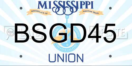 BSGD45 Mississippi License Plate