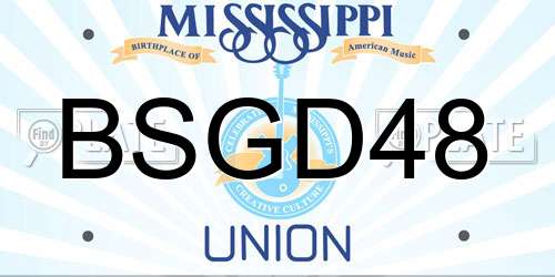 BSGD48 Mississippi License Plate