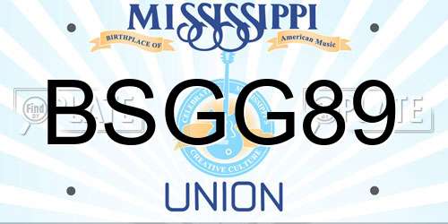 BSGG89 Mississippi License Plate