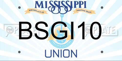 BSGI10 Mississippi License Plate