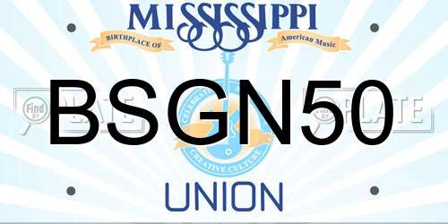 BSGN50 Mississippi License Plate