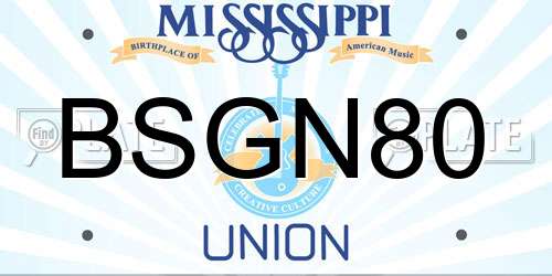 BSGN80 Mississippi License Plate