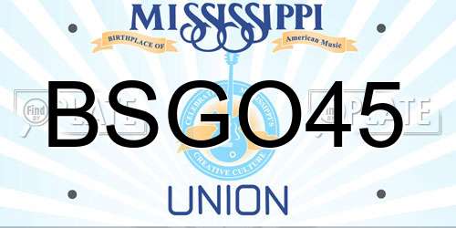 BSGO45 Mississippi License Plate