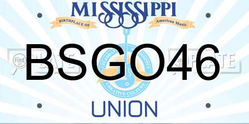 BSGO46 Mississippi License Plate