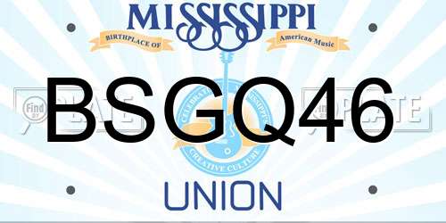 BSGQ46 Mississippi License Plate
