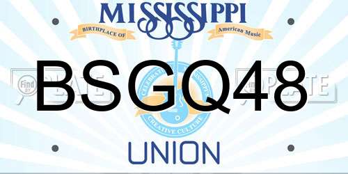 BSGQ48 Mississippi License Plate
