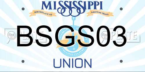 BSGS03 Mississippi License Plate