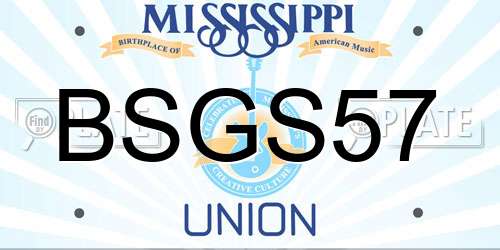 BSGS57 Mississippi License Plate
