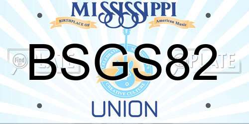 BSGS82 Mississippi License Plate
