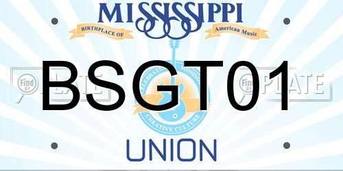 BSGT01 Mississippi License Plate