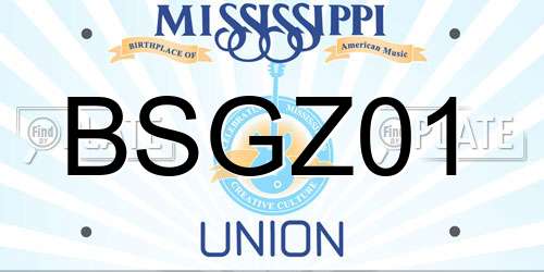 BSGZ01 Mississippi License Plate