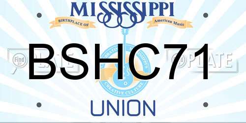 BSHC71 Mississippi License Plate