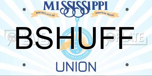 BSHUFF Mississippi License Plate