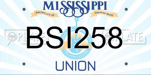 BSI258 Mississippi License Plate