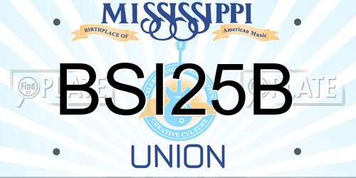 BSI25B Mississippi License Plate