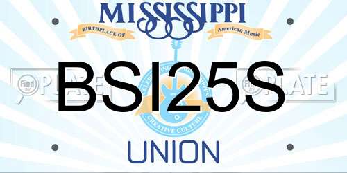 BSI25S Mississippi License Plate