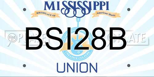 BSI28B Mississippi License Plate
