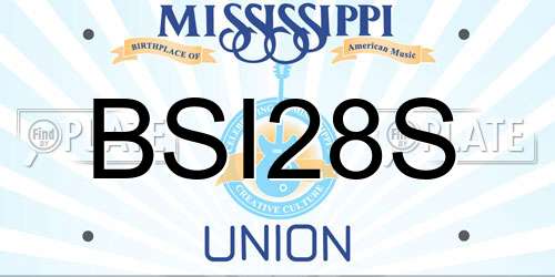 BSI28S Mississippi License Plate