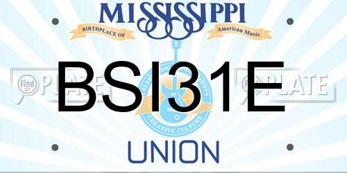 BSI31E Mississippi License Plate