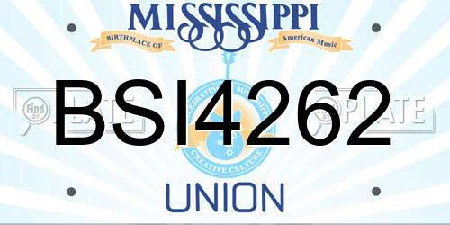 BSI4262 Mississippi License Plate