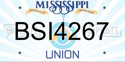 BSI4267 Mississippi License Plate