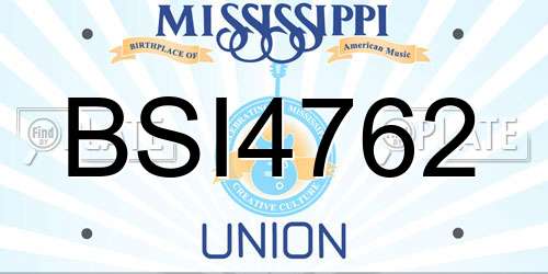 BSI4762 Mississippi License Plate