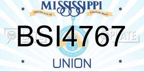 BSI4767 Mississippi License Plate